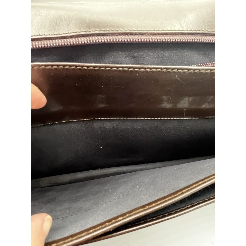 Vintage Gucci Dark Brown Leather Briefcase Combination Lock Made Italy AS IS - Picture 9 of 15